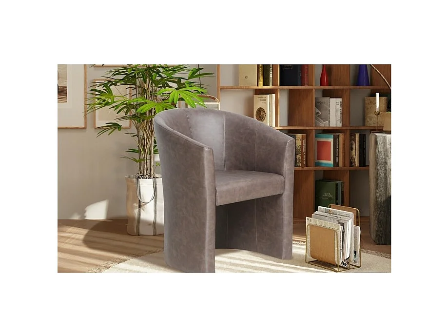 Fauteuil de salon KYOTO – Confortable – Brun foncé – Style vintage