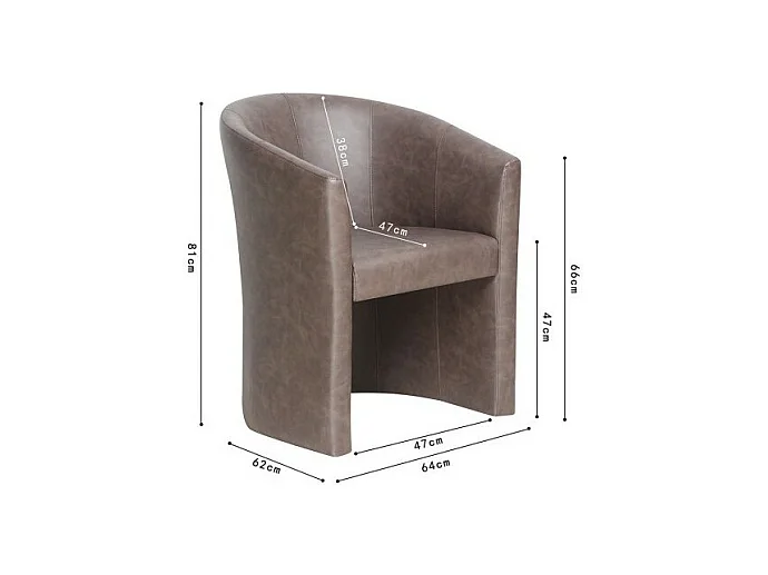 Fauteuil de salon KYOTO – Confortable – Brun foncé – Style vintage