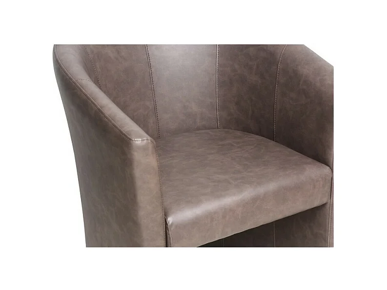 Fauteuil de salon KYOTO – Confortable – Brun foncé – Style vintage