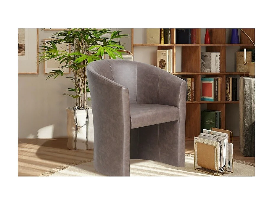 Fauteuil de salon KYOTO – Confortable – Brun foncé – Style vintage