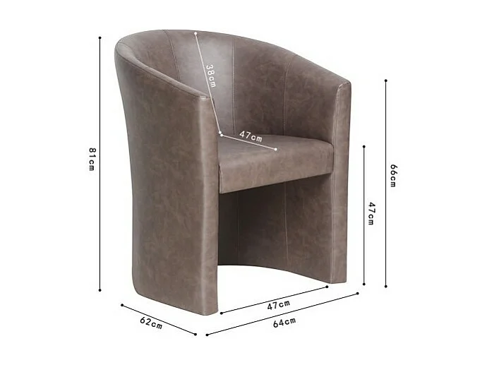 Fauteuil de salon KYOTO – Confortable – Brun foncé – Style vintage