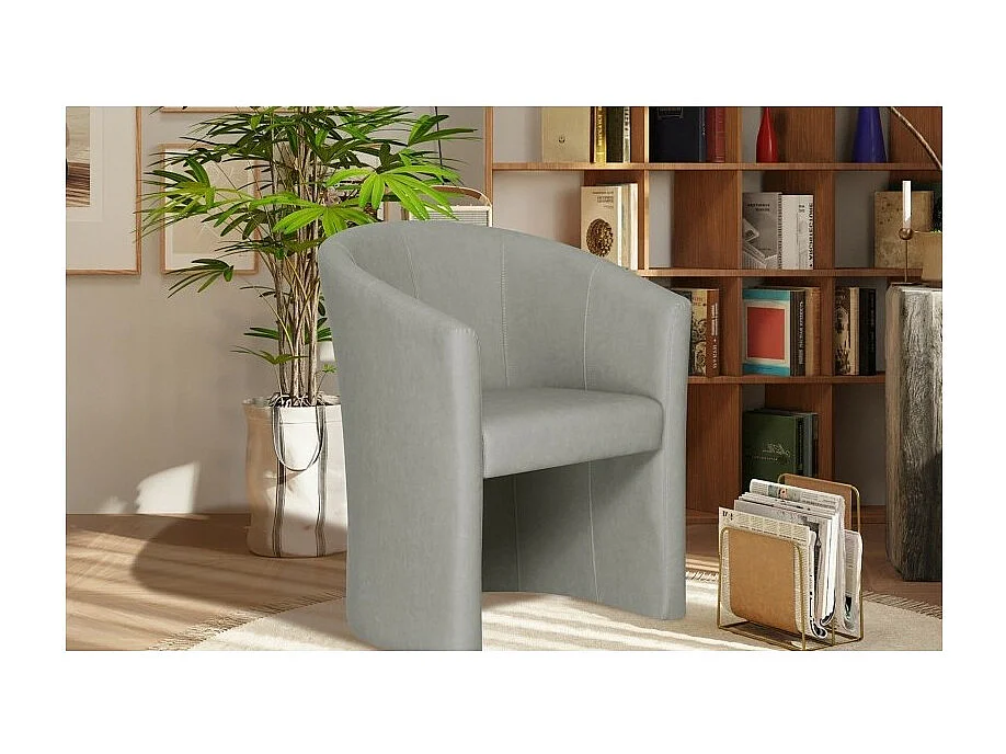 Poltrona da salotto KYOTO – Confortevole – Grigio chiaro – Stile vintage