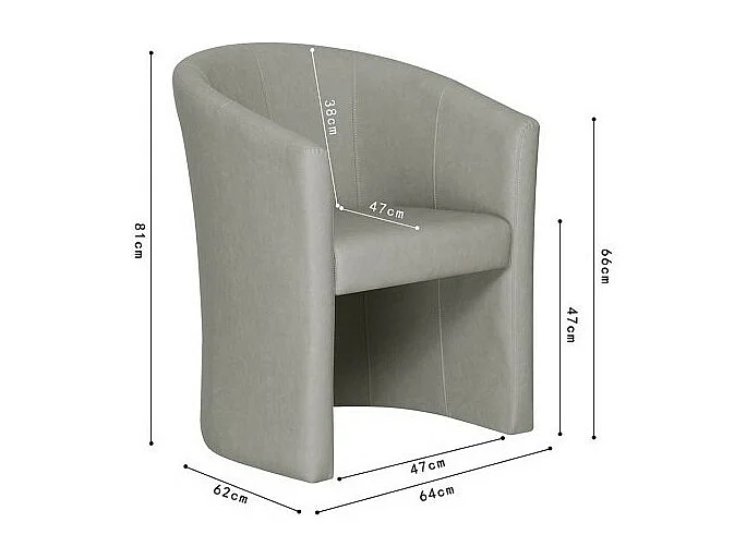 Poltrona da salotto KYOTO – Confortevole – Grigio chiaro – Stile vintage