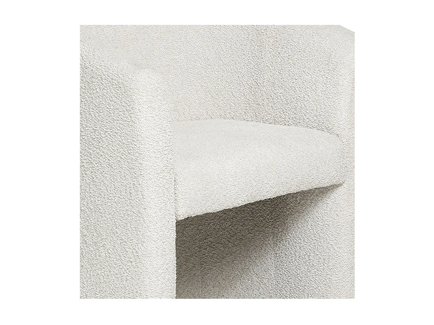 Salonstoel KYOTO - Comfortabel in witte bouclé stof - Modern en elegant design