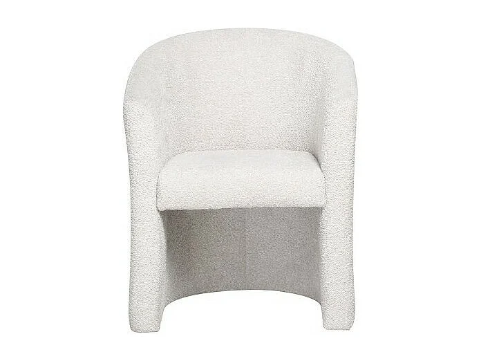 Salonstoel KYOTO - Comfortabel in witte bouclé stof - Modern en elegant design