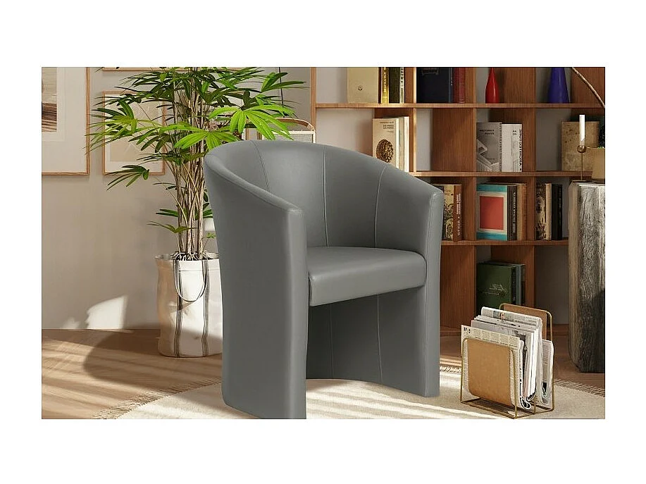 Fauteuil de salon KYOTO – Confortable – coloris gris vert – Style vintage