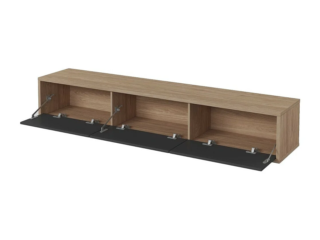 Meuble TV 180 cm collection MAANUM couleur chêne clair et gris