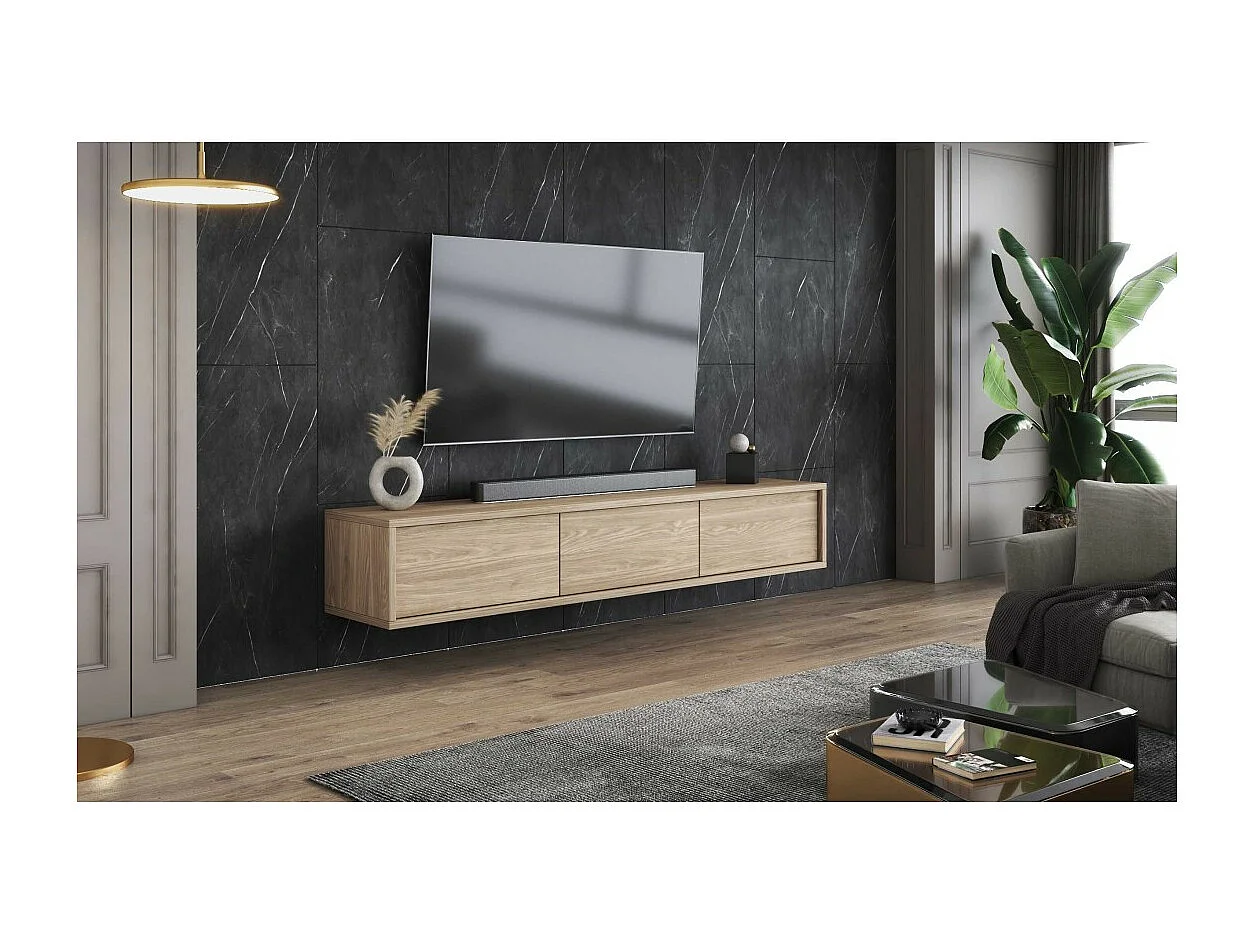 Mueble para TV 180cm colección MAANUM. Color roble claro.