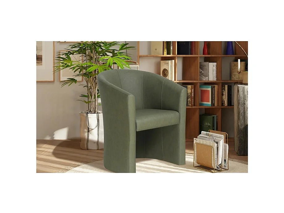 Fauteuil de salon KYOTO – Confortable – Vert – Style vintage