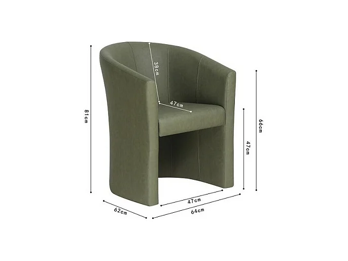 Fauteuil de salon KYOTO – Confortable – Vert – Style vintage