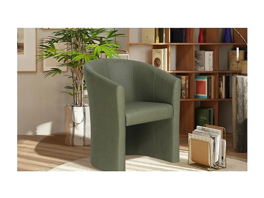 Fauteuil de salon KYOTO – Confortable – Vert – Style vintage
