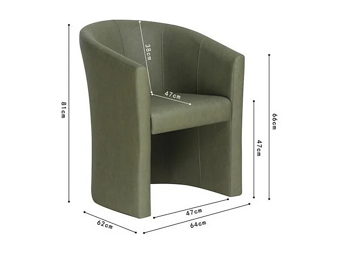 Fauteuil de salon KYOTO – Confortable – Vert – Style vintage