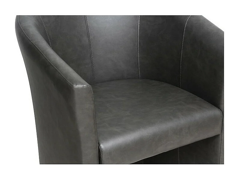 Fauteuil de salon KYOTO – Confortable – Gris foncé – Style vintage