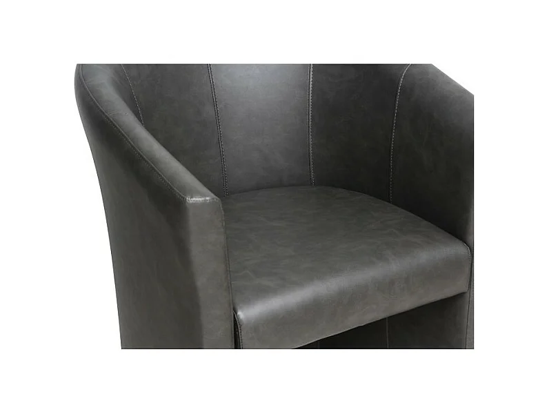 Fauteuil de salon KYOTO – Confortable – Gris foncé – Style vintage
