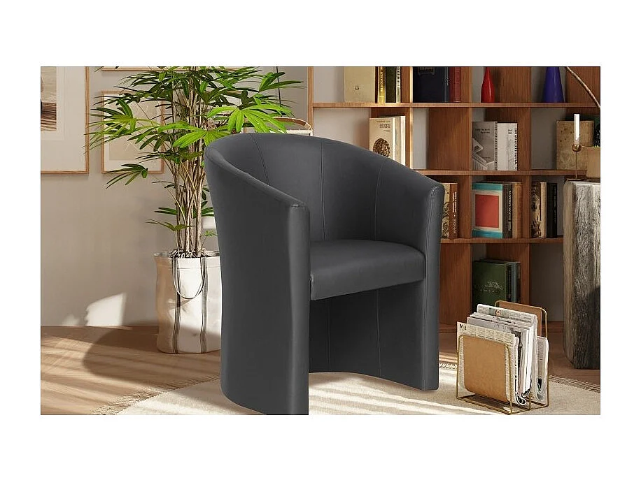 Salonstoel KYOTO - Comfortabel - Zwart - Vintage stijl