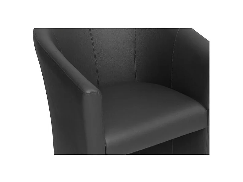 Fauteuil de salon KYOTO – Confortable – Noir – Style vintage