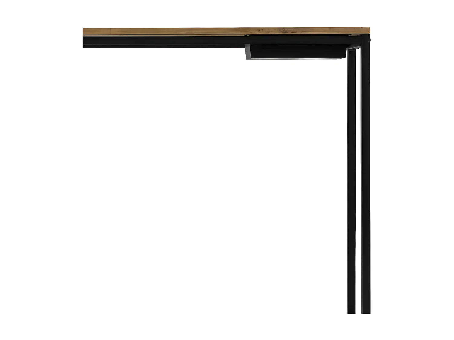 Consola Eco-Line com bandeja escondida en estilo industrial. 118X30x80cm. Estrutura em aço lacado preto.