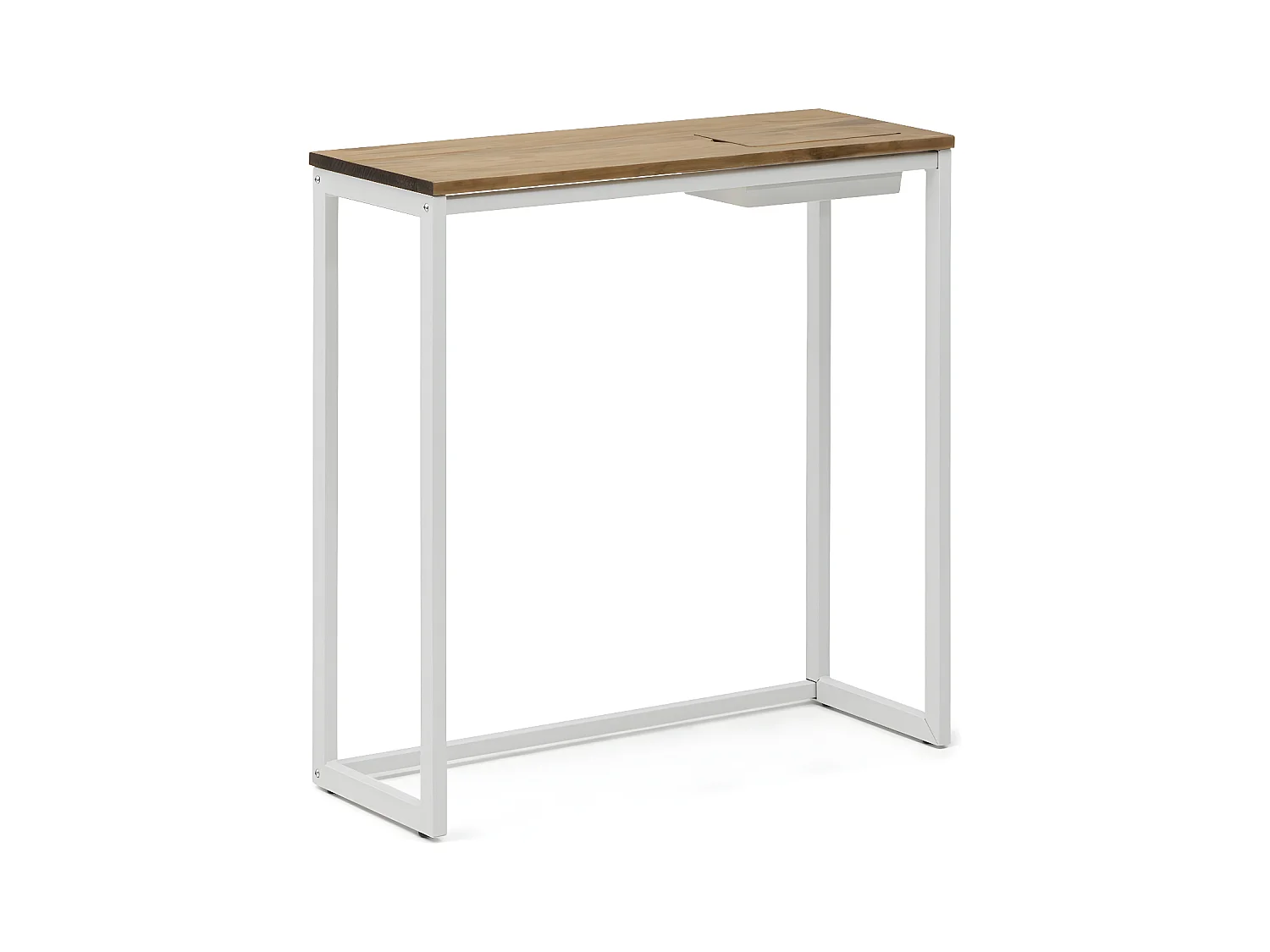 Recibidor iCub Eco-Line con bandeja oculta blanco 78x30x80cm madera maciza acabado envejecido Box Furniture