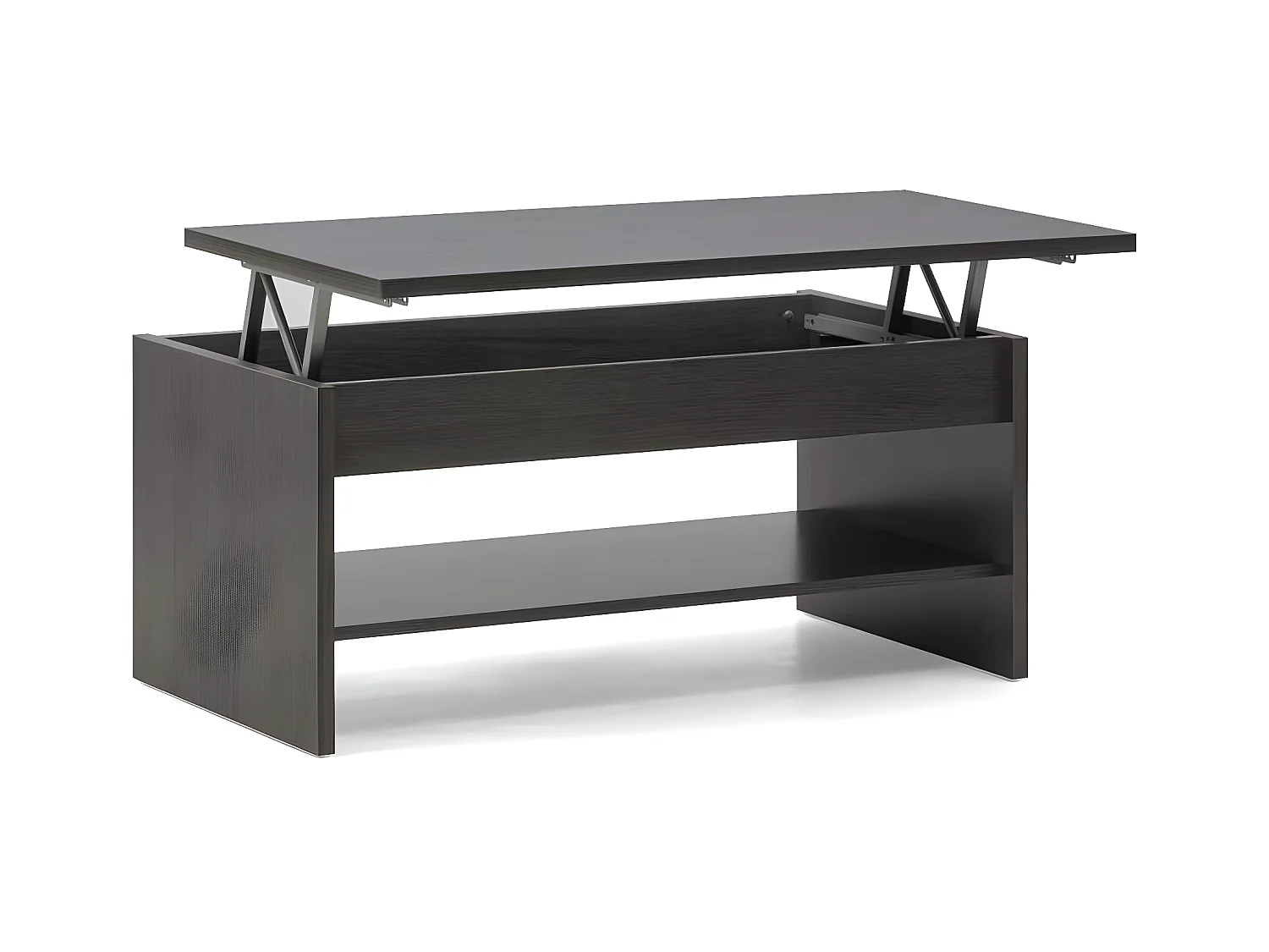 Mesa de Centro Elevable 100x50x44 a 57cm acabado color ceniza