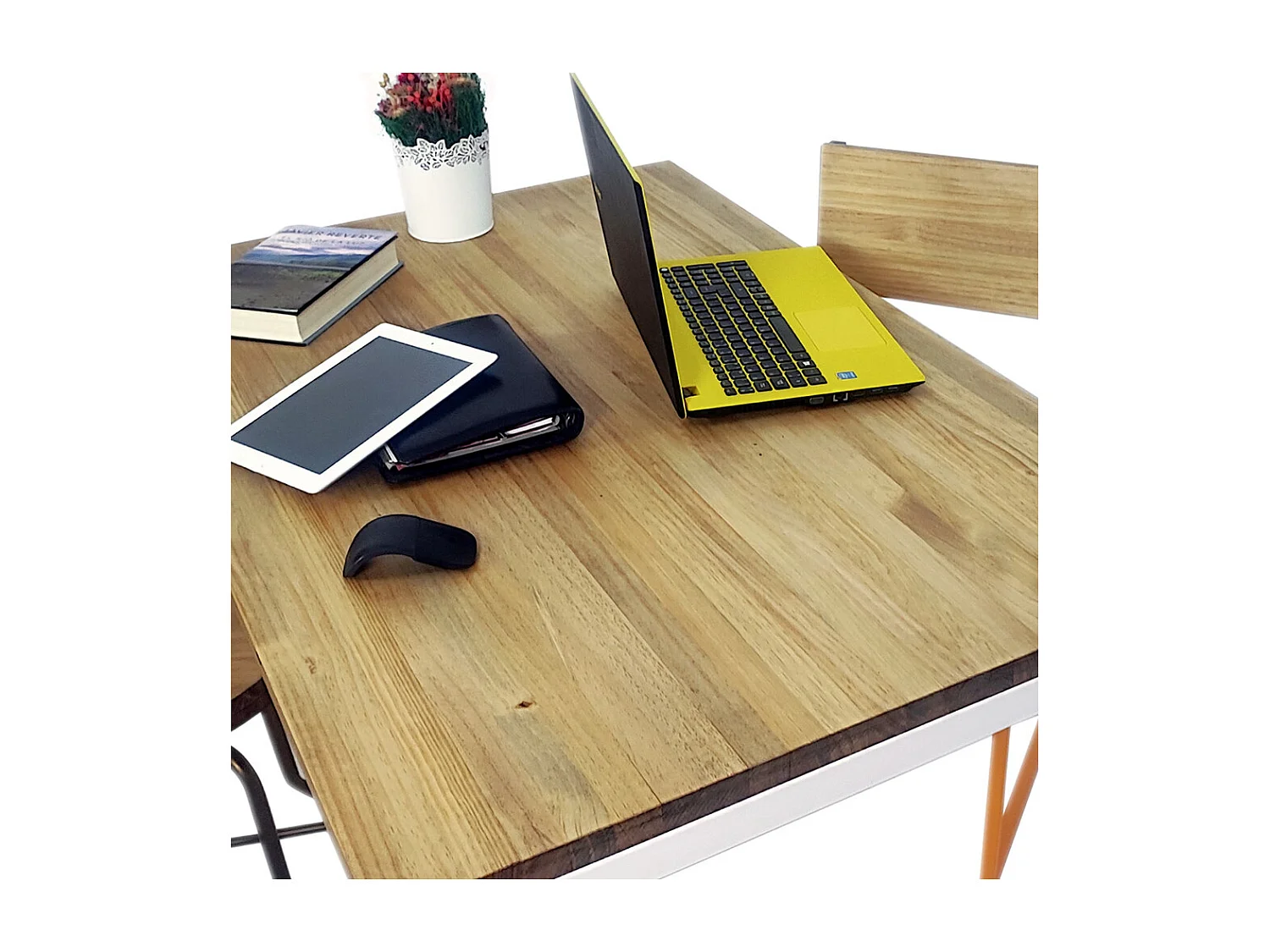 Table Salle a Manger iCub Strong ECO 80x120x73 cm Blanc Effect-Vintage