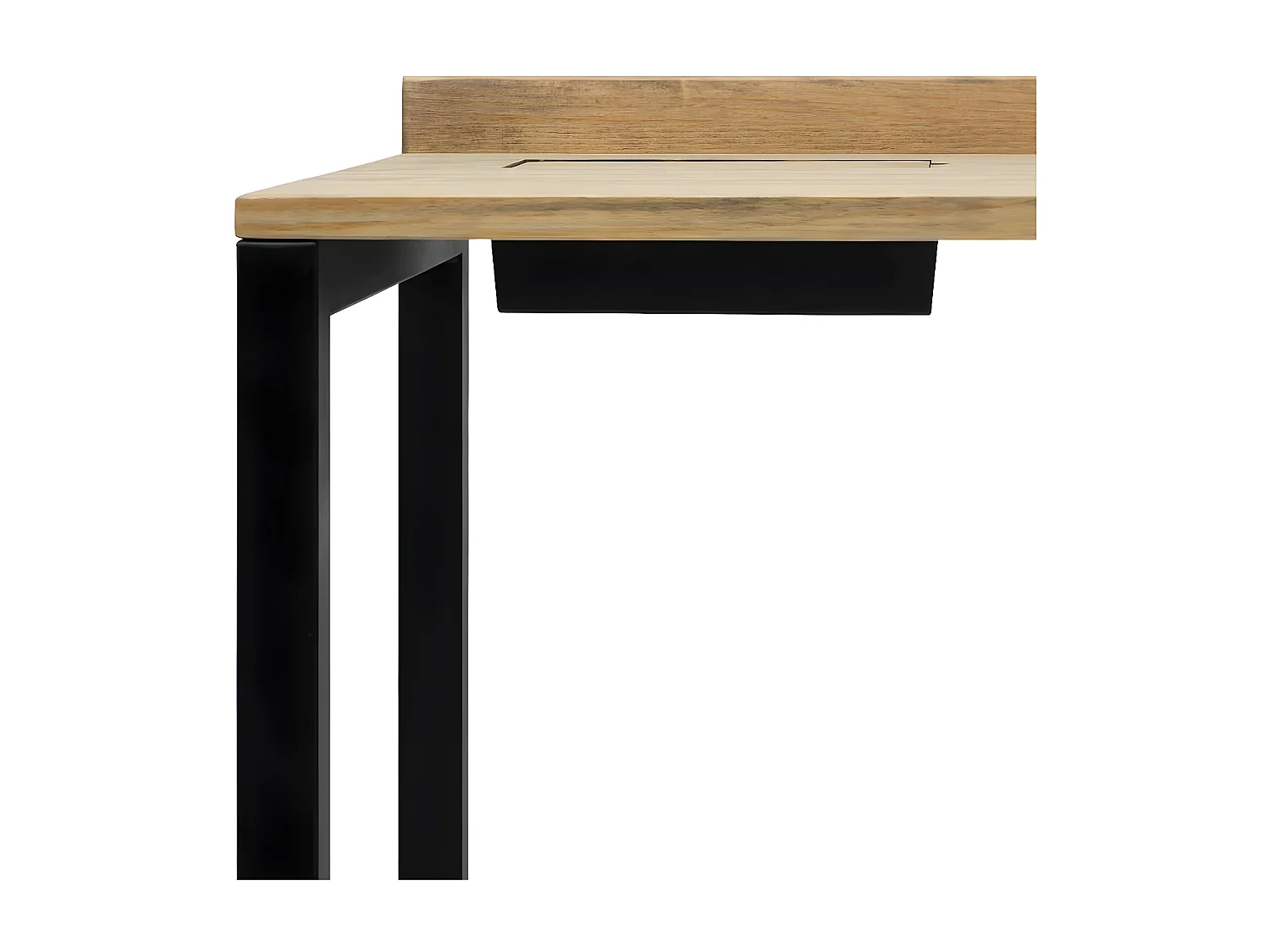 Mesa de escritório / secretaria  Eco-Line com bandeja inferior oculta. 60X118x75cm. Estrutura em tubo de aço preto. BOX FURNITURE.