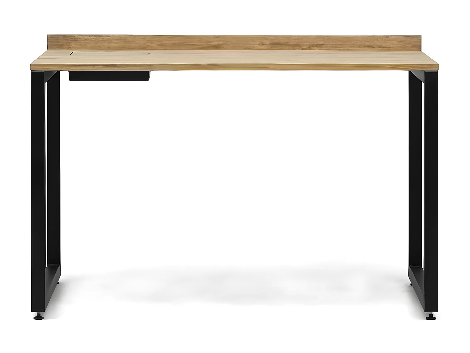 Mesa de escritório / secretaria  Eco-Line com bandeja inferior oculta. 60X118x75cm. Estrutura em tubo de aço preto. BOX FURNITURE.