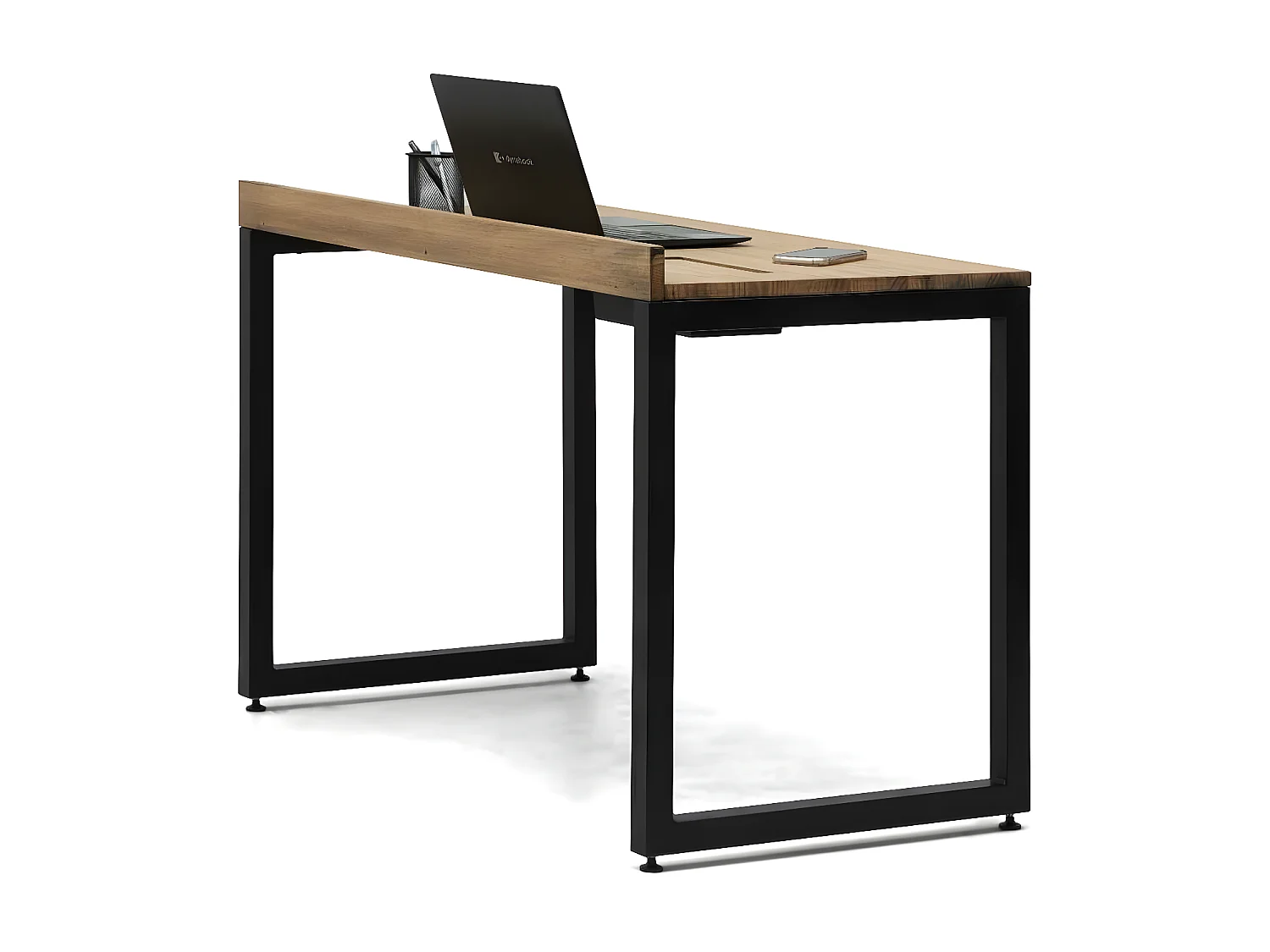 Mesa de escritório / secretaria  Eco-Line com bandeja inferior oculta. 60X118x75cm. Estrutura em tubo de aço preto. BOX FURNITURE.