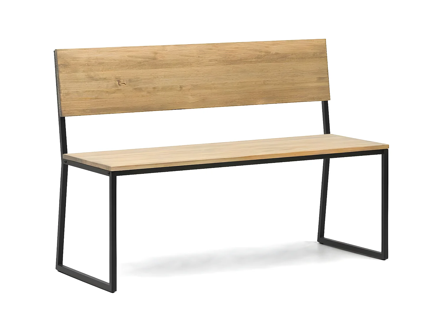 Banco Oxford antivuelco 124x86x44cm color Negro acabado envejecido estilo nórdico industrial Box Furniture