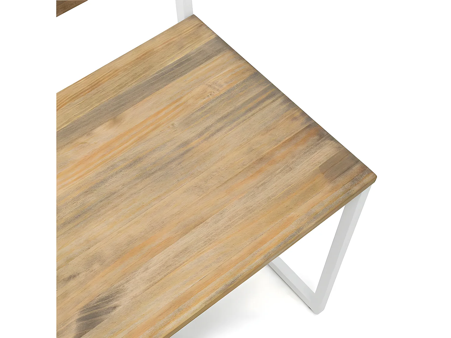 Banco Oxford antivuelco 84x86x44cm color Blanco acabado envejecido estilo nórdico industrial Box Furniture