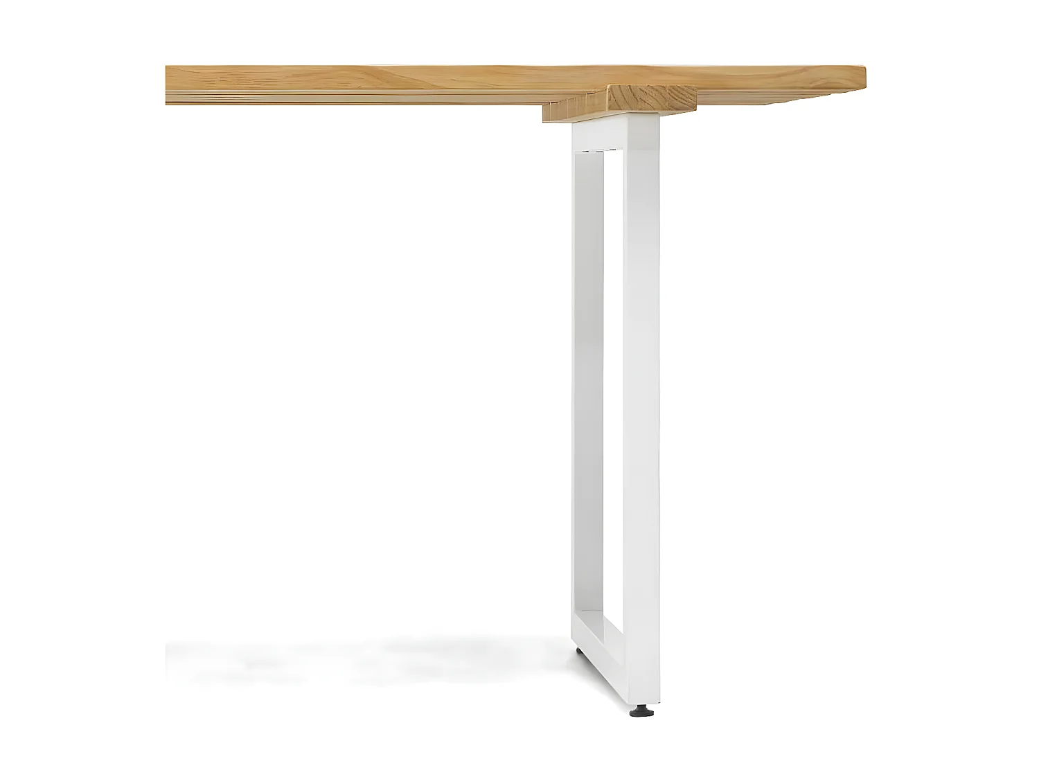 Table à baguettes Exeter Eco-Line, style scandinave. 160X78x75cm. Métal blanc, bois finition naturel. Structure en acier blanc. BOX FURNITURE.