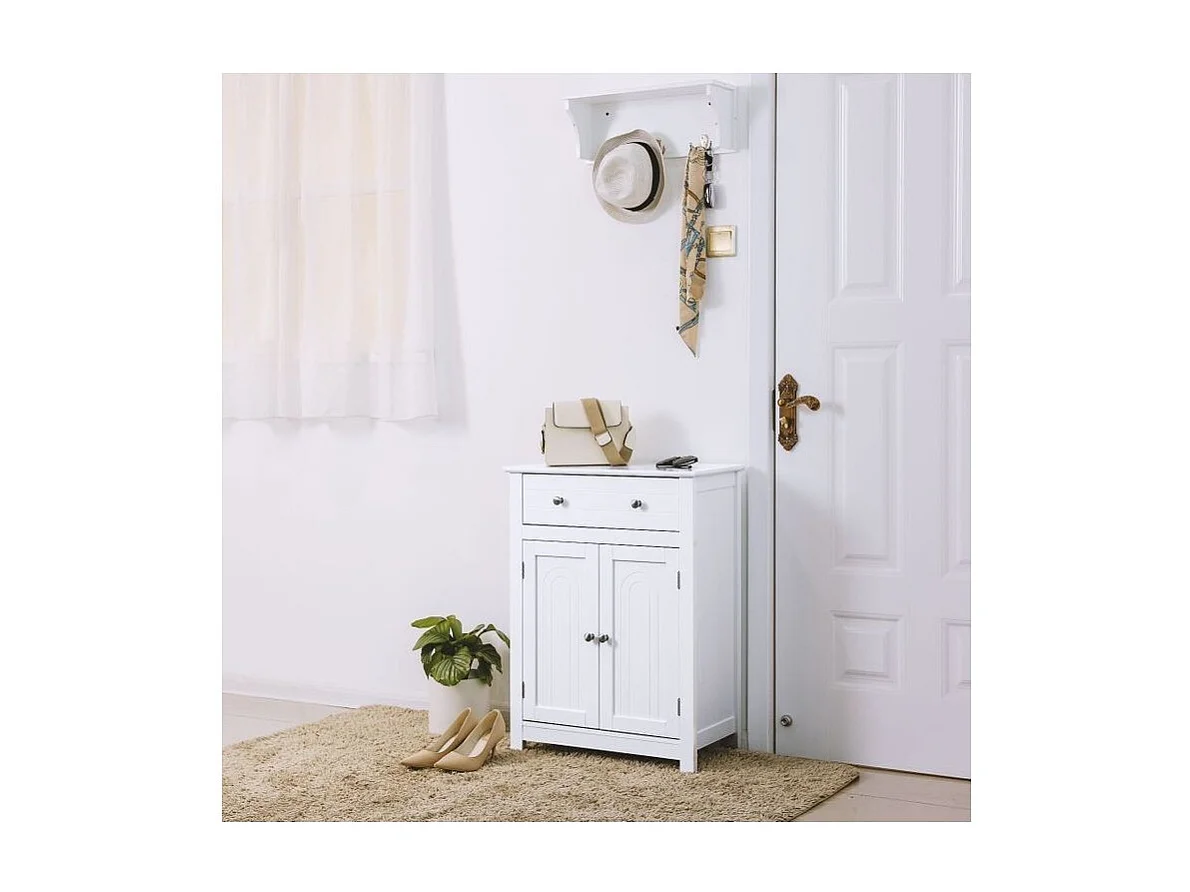 Placard de salle de bain CLEAN – 1 tiroir, 2 portes – Coloris blanc – Design fonctionnel