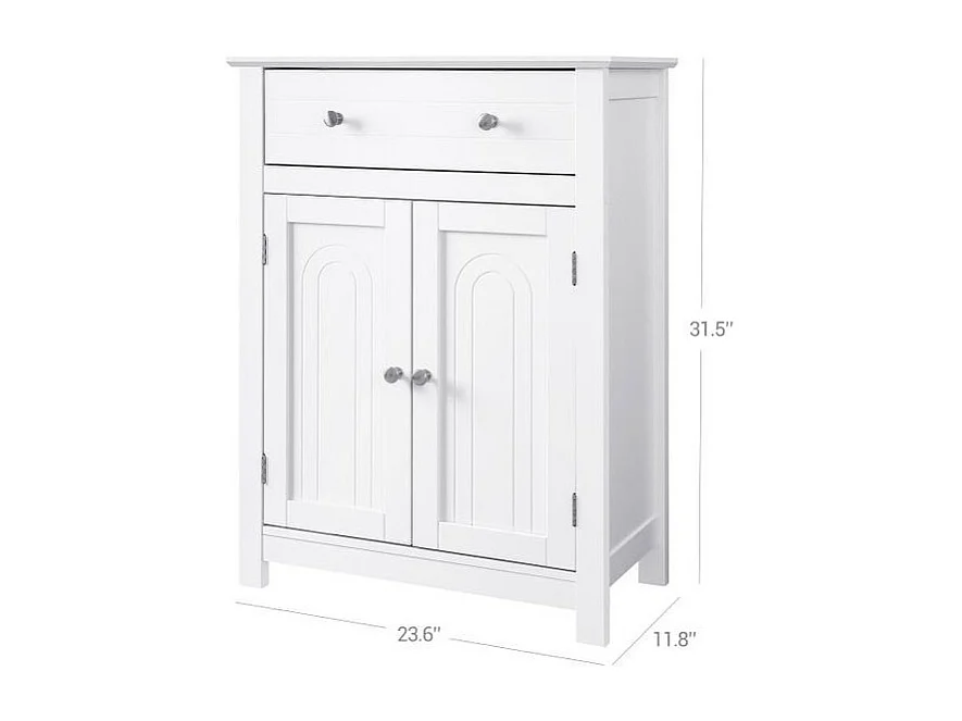 Placard de salle de bain CLEAN – 1 tiroir, 2 portes – Coloris blanc – Design fonctionnel