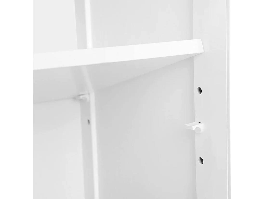 Placard deux portes style persienne et une niche pour salle de bain coloris blanc collection CLEAN