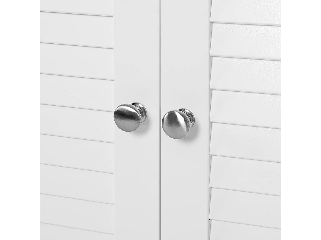 Placard deux portes style persienne et une niche pour salle de bain coloris blanc collection CLEAN