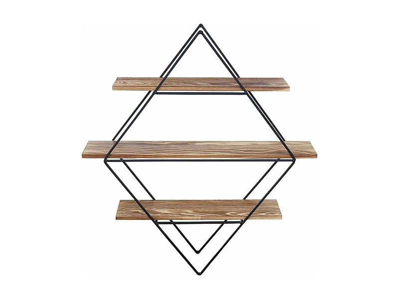 Étagère murale design industriel bois marron 55 x 12 x 60 cm ETA04047