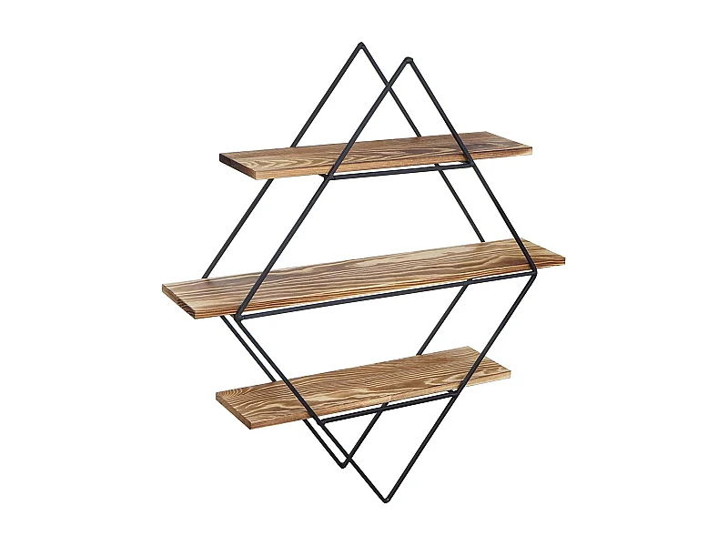 Étagère murale design industriel bois marron 55 x 12 x 60 cm ETA04047