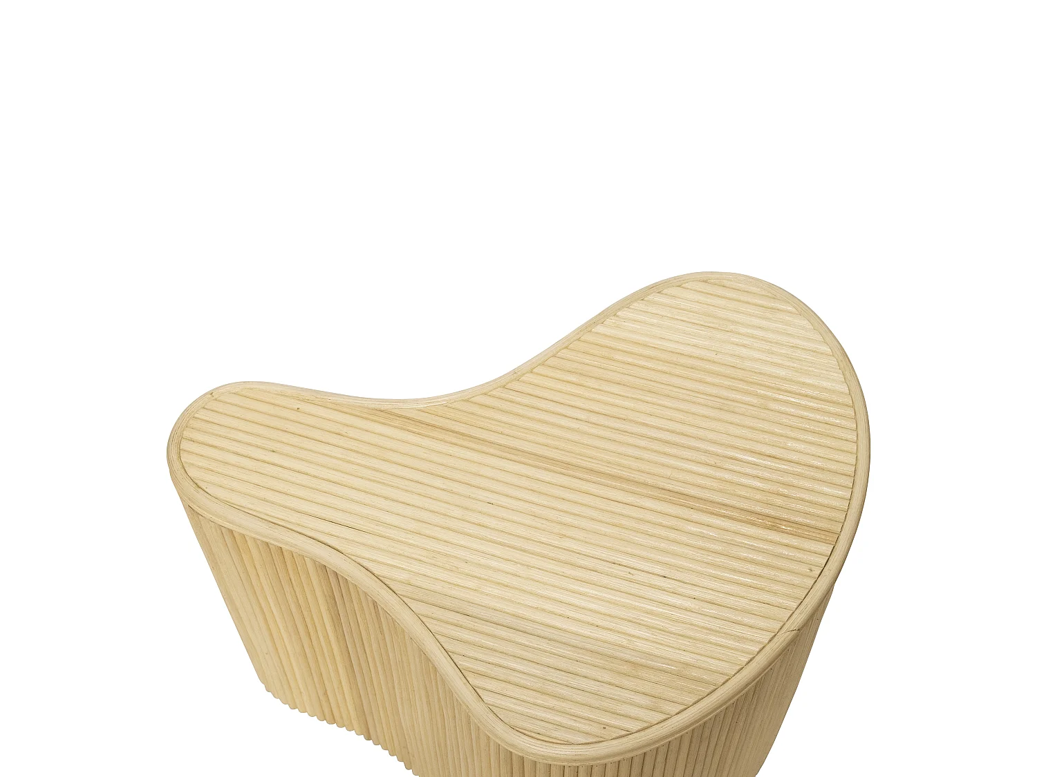 Lot de 2 tables d'appoint organiques avec rangement - Rotin - L. 52 x P. 40 x H. 45 cm et L. 43.5 x P. 30 x H. 33,5 cm - Naturel clair  - MARSA