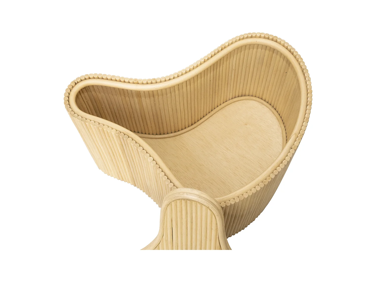 Conjunto de 2 mesas de apoio orgânicas com espaço de arrumação rotim C52 x L40 x A45 cm e C43,5 x L30 x A33,5 cm natural claro - MARSA