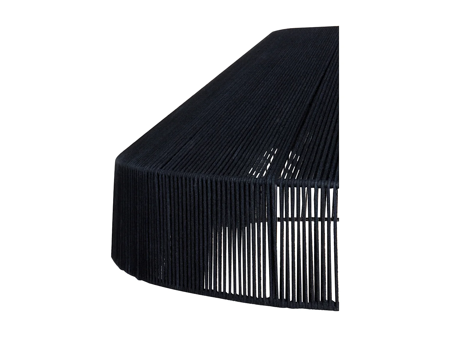 Hängeleuchte aus Baumwollseil Kuppelschirm Handgefertigt Natur Japandi Stil Schwarz Iguamo