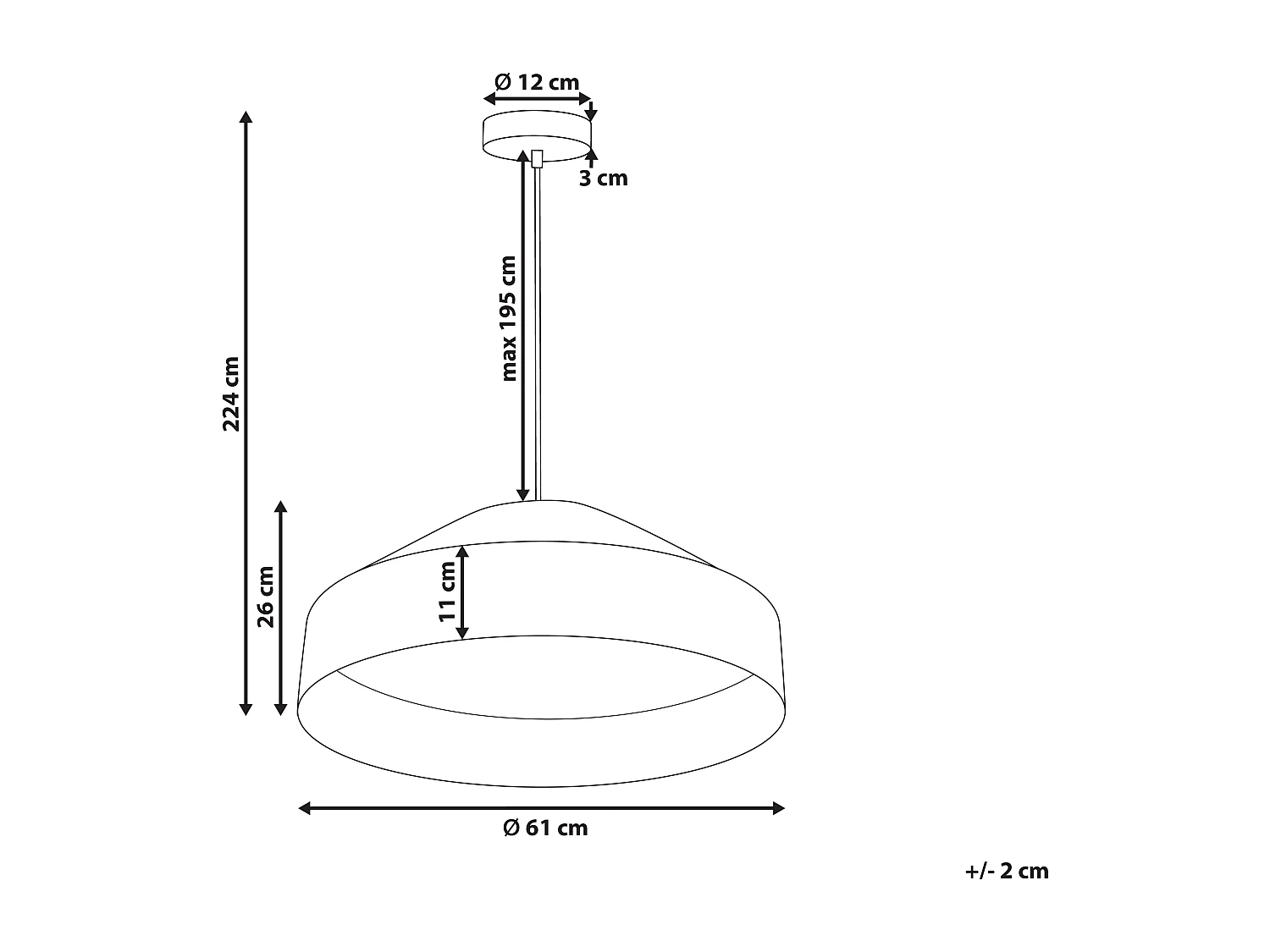 Lampe suspension IGUAMO Coton Noir