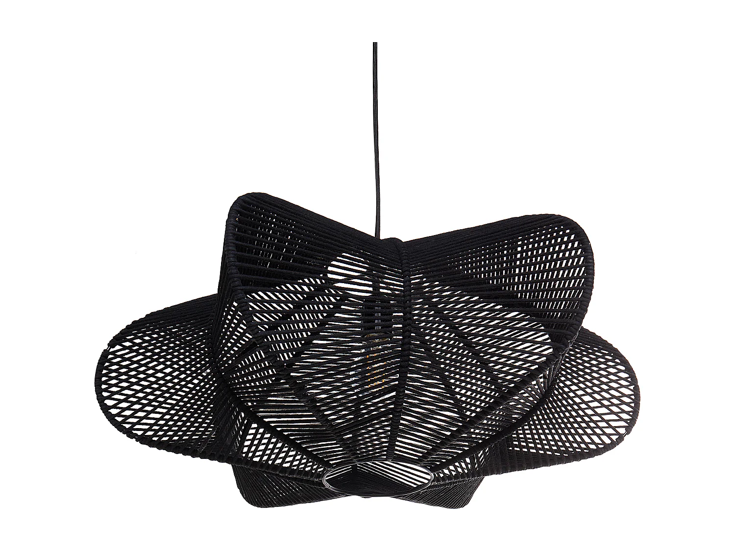 Lampe suspension YABACO Coton Noir