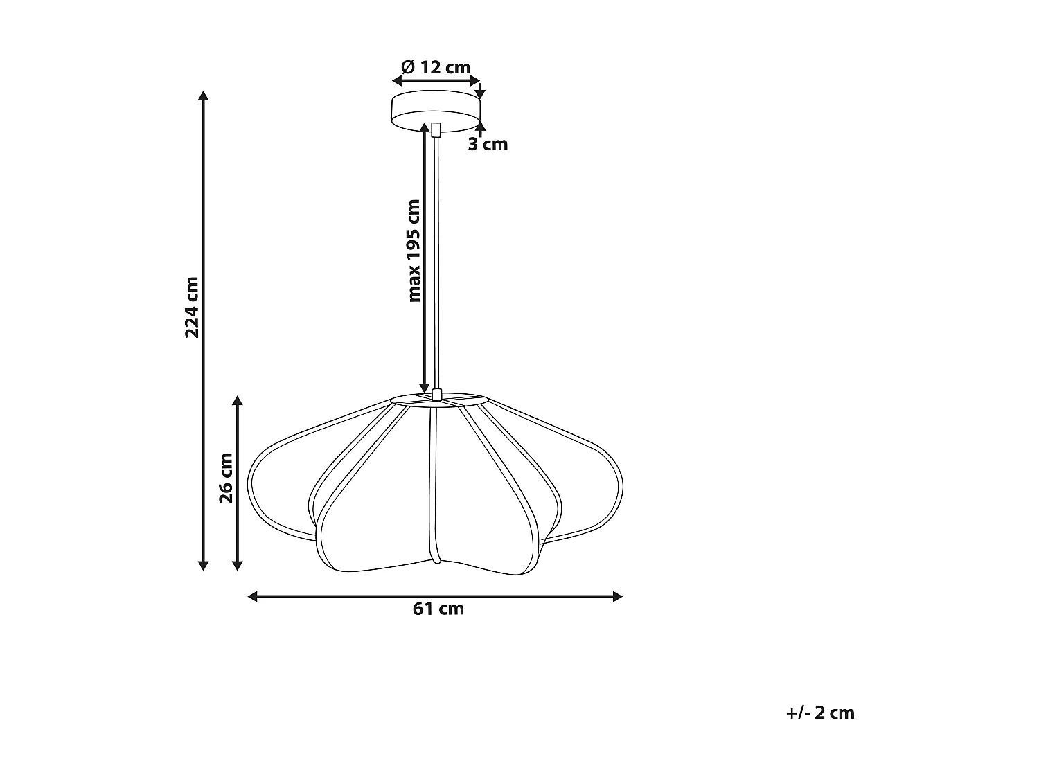 Lampe suspension YABACO Coton Noir