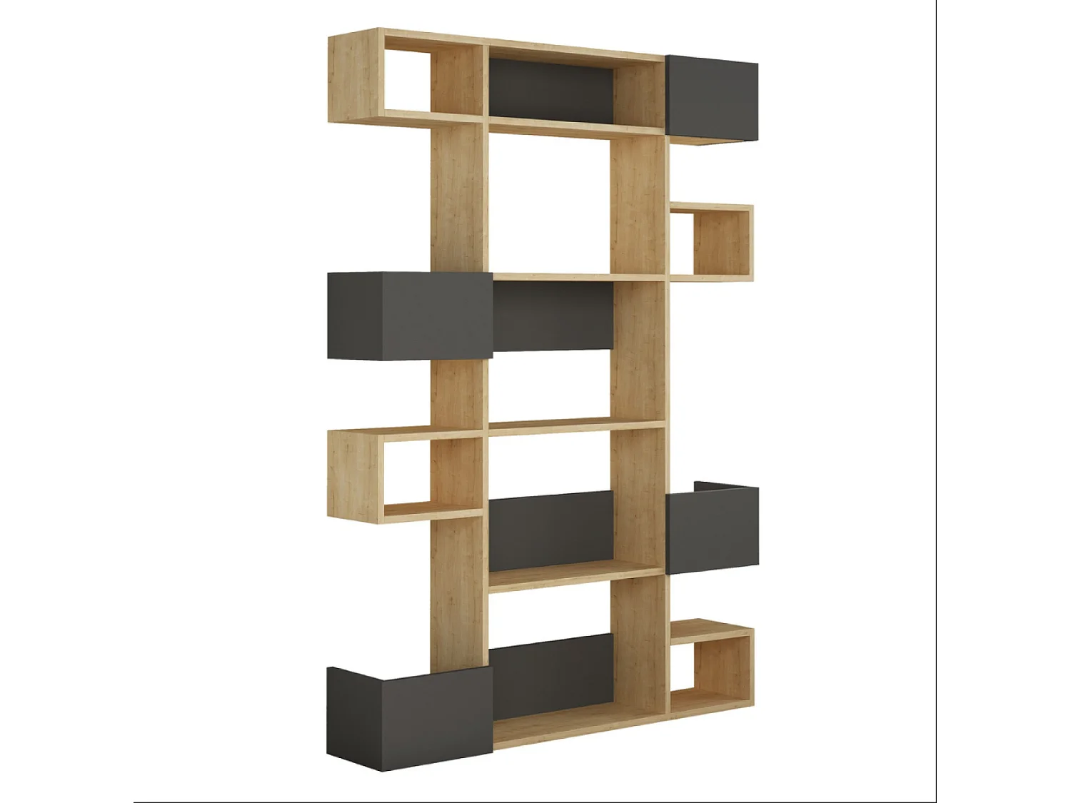 Muebles de estanterías de madera y antracita ELIO