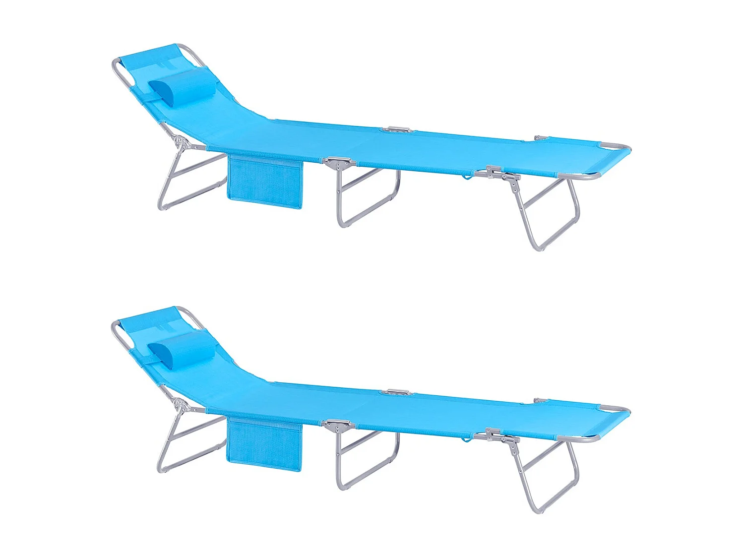 SoBuy 2 x Lettini pieghevoli Sdraio pieghevole Blu OGS35-BX2