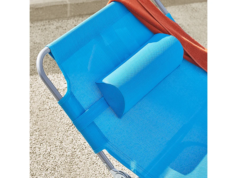 Sobuy ogs35-bx2 lot de 2 chaises longues bains de soleil transats de jardin pliables et réglables - bleu