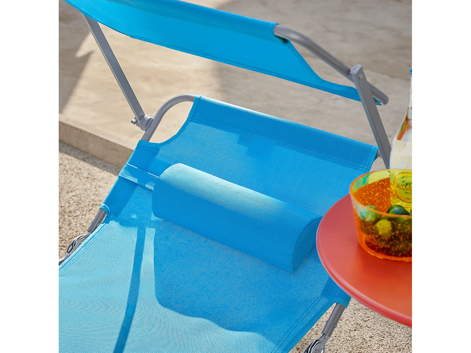 SoBuy OGS48-B Chaise Longue Bain de Soleil Transat de Relaxation Pliant Chaise de Camping Inclinable, Pliable et Réglable - Bleu