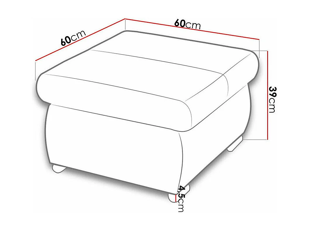 Puf Comfivo 122, Verde, 39x60x60cm, Tapiz, Patas: Metal