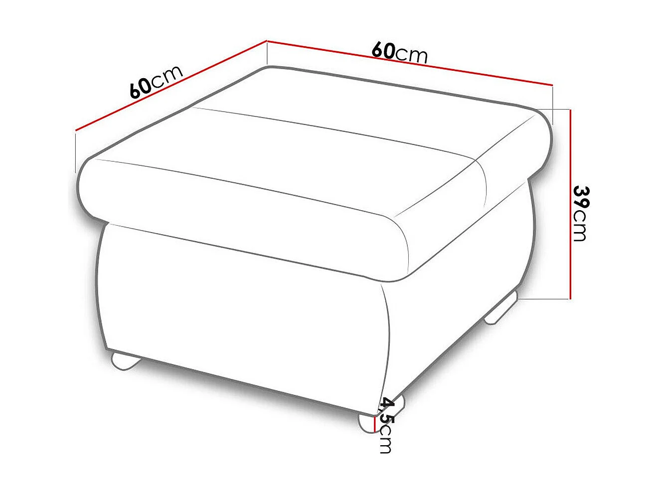 Puf Comfivo 122, Verde, 39x60x60cm, Tapiz, Patas: Metal