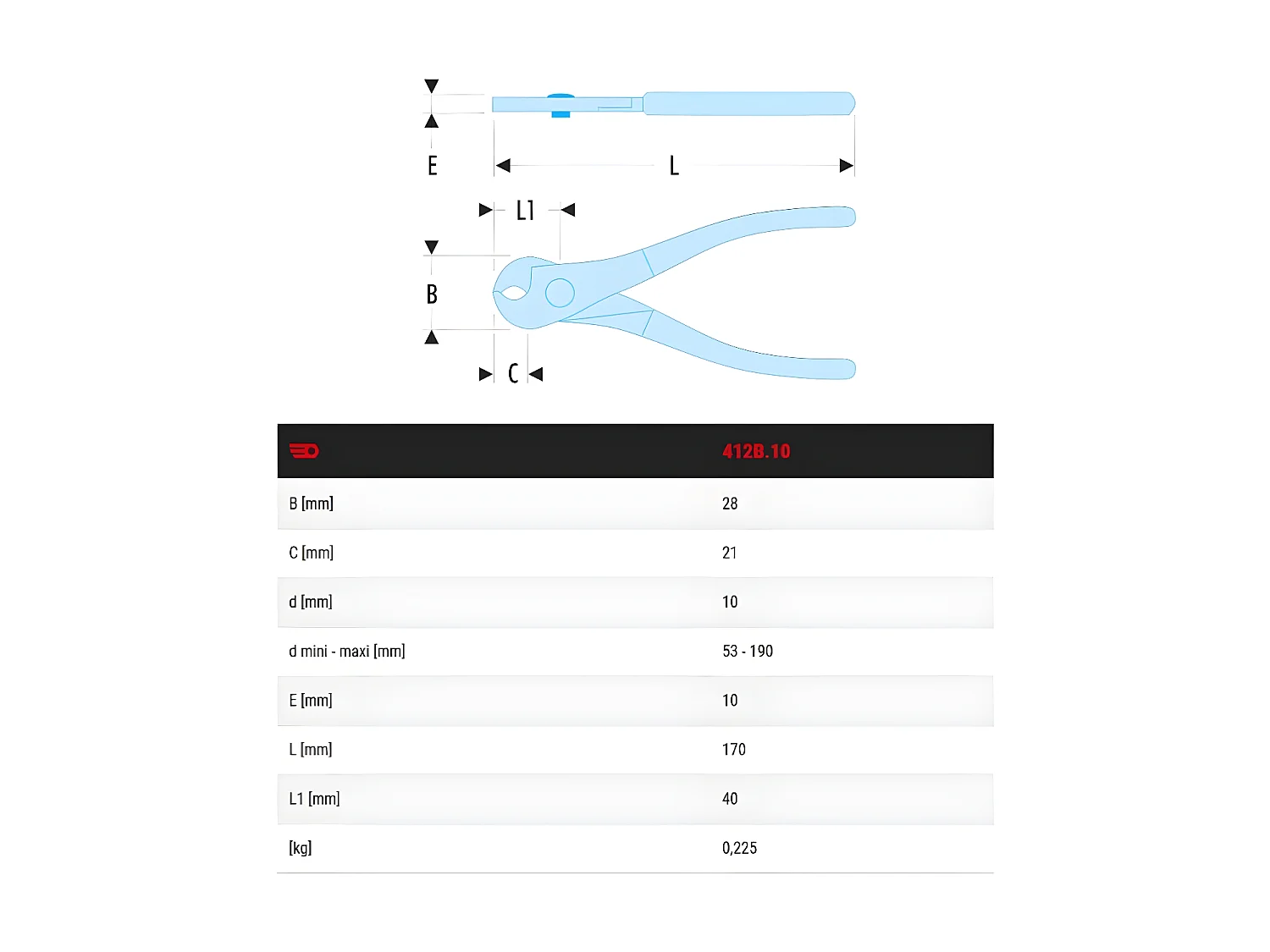 Coupe cable cuivre aluminium 10mm FACOM 412B.10