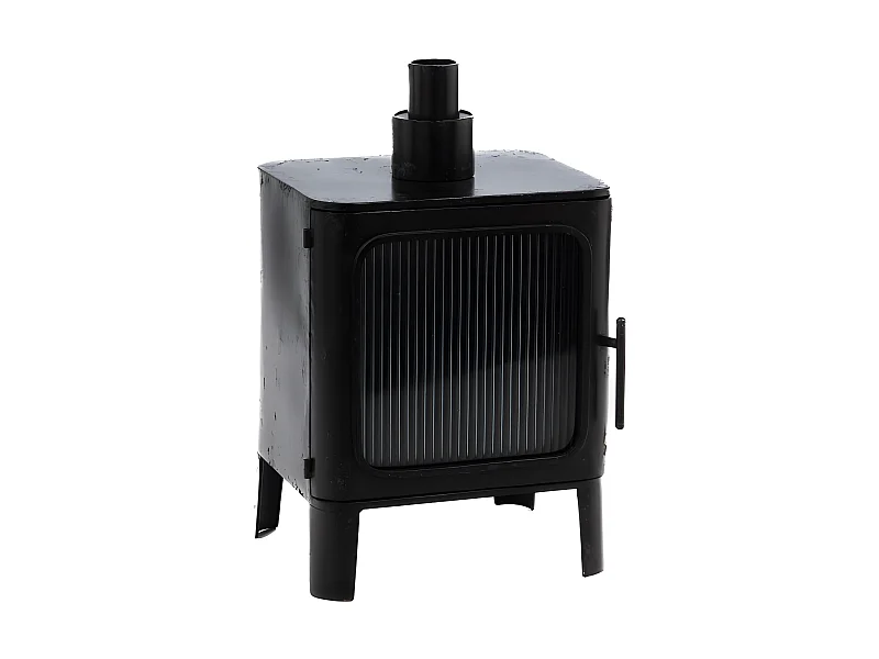 Cheminée bout de canapé noire